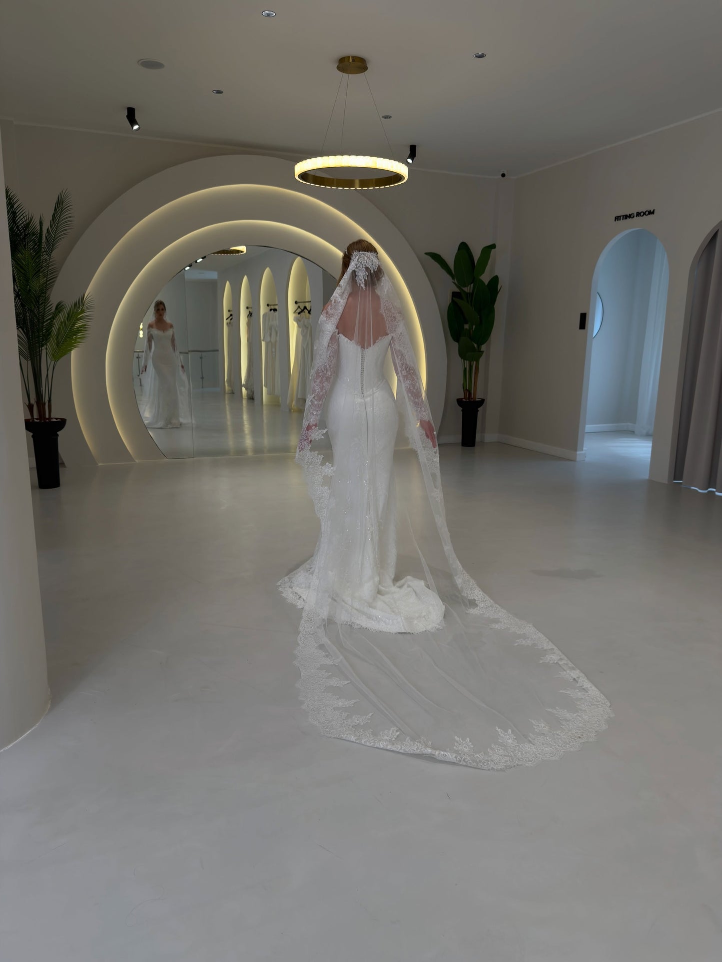 Off-the-Shoulder Long Sleeve Lace Mermaid Wedding Dress