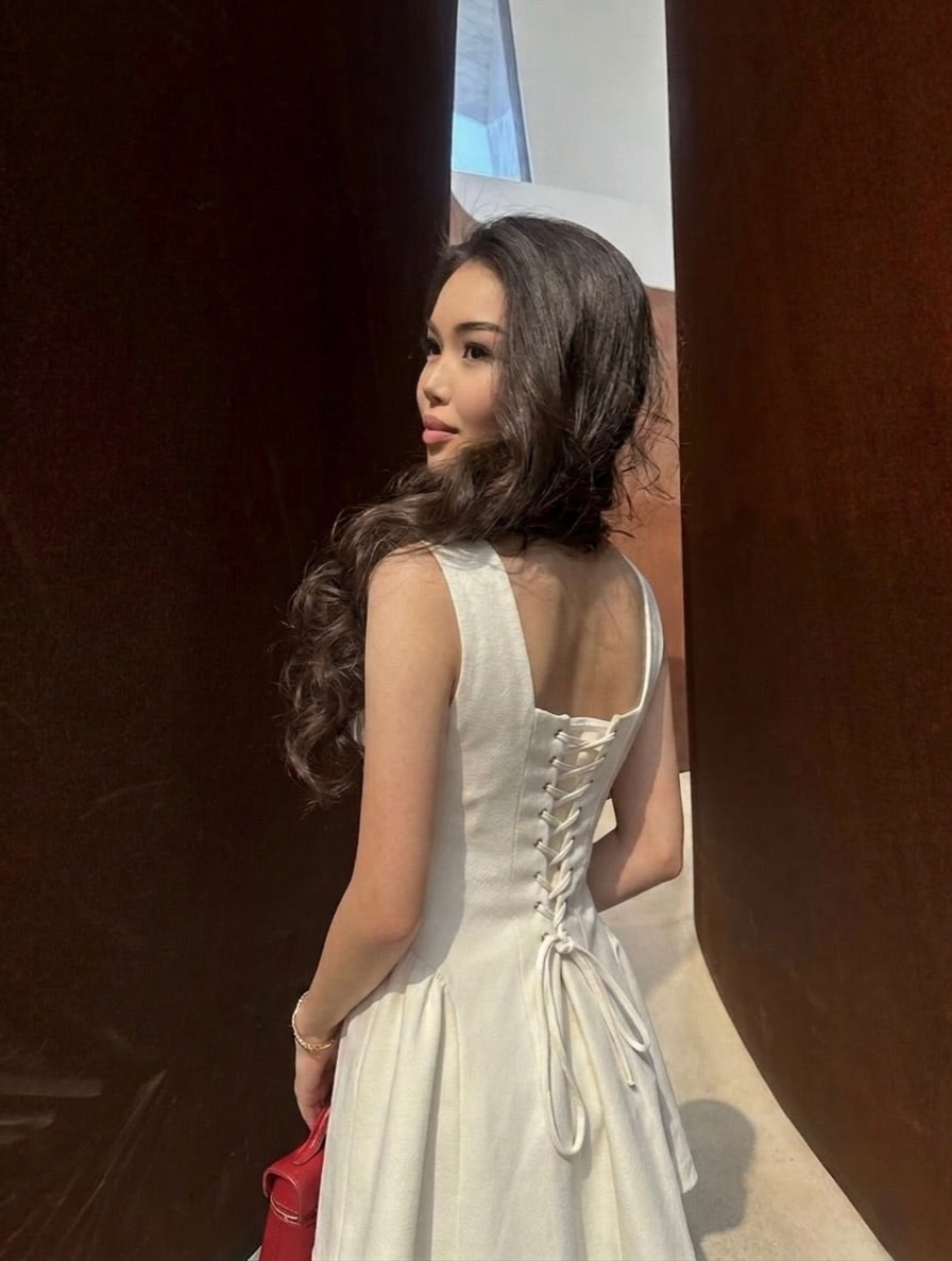 Sleeveless Square Neck Corset Mini Dress