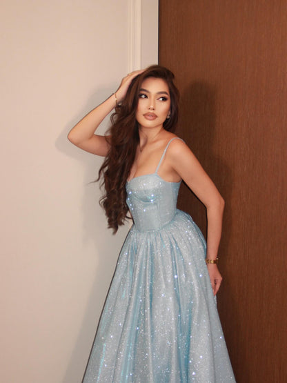 Glitter Sweetheart A-Line Gown with Corset Bodice