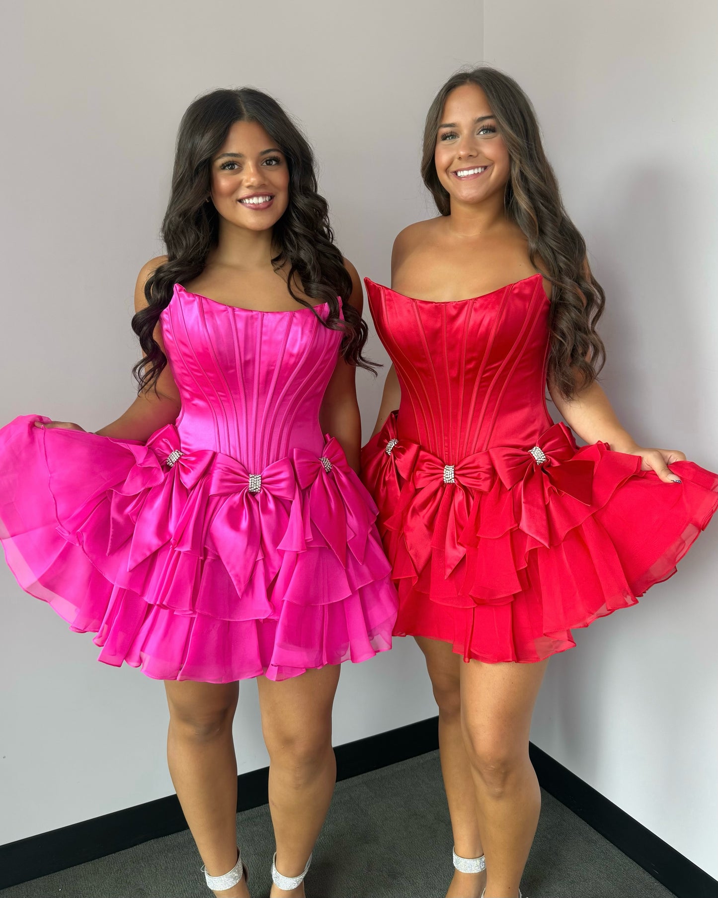 Strapless Corset Mini Dress with Tiered Ruffles