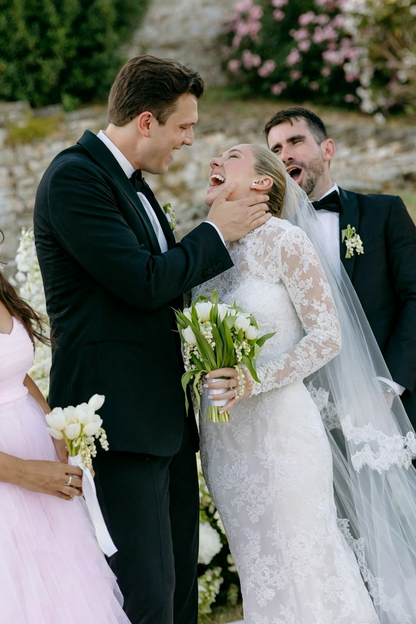 High Neck Lace Mermaid Long Sleeve Wedding Dress