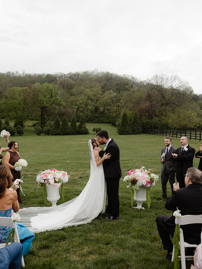 Strapless Satin Ball Gown Wedding Dress with Cathedral Train