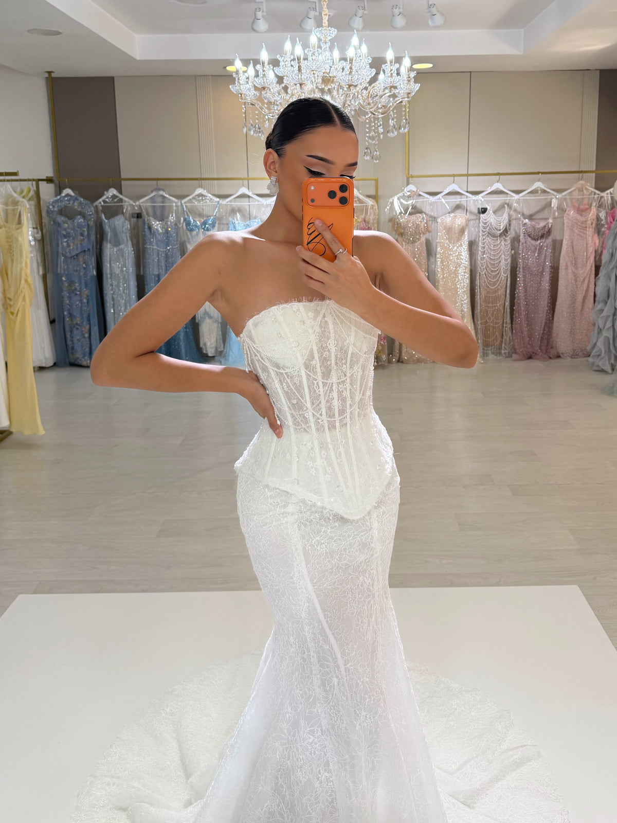 Strapless Lace Corset Mermaid Wedding Dress
