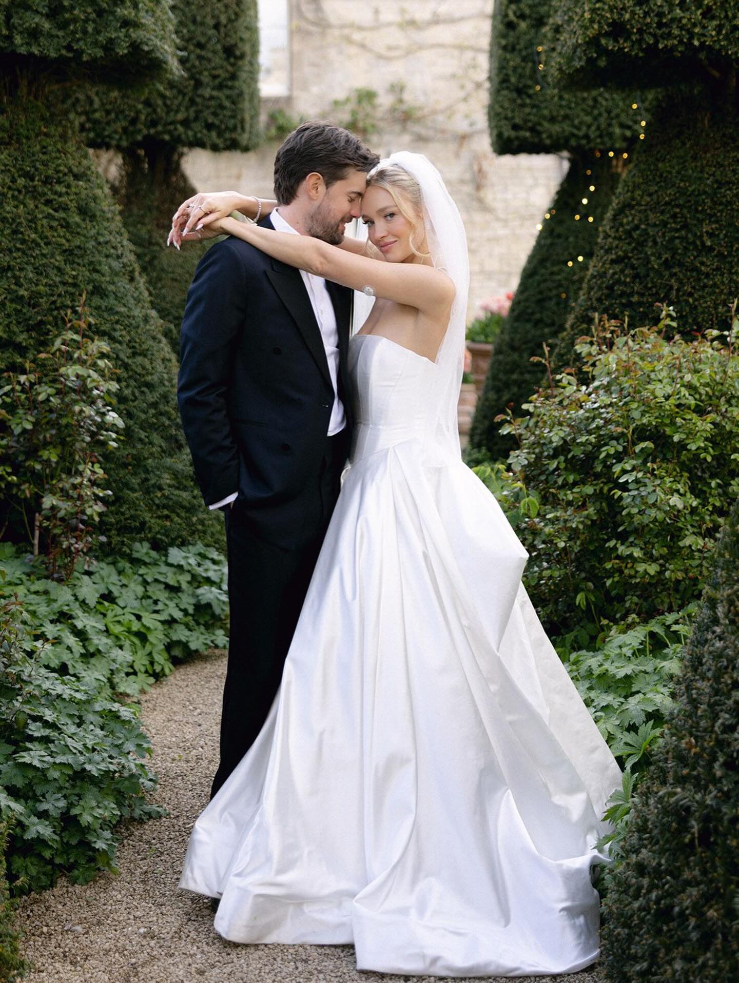 Strapless Satin Ball Gown Wedding Dress with Train