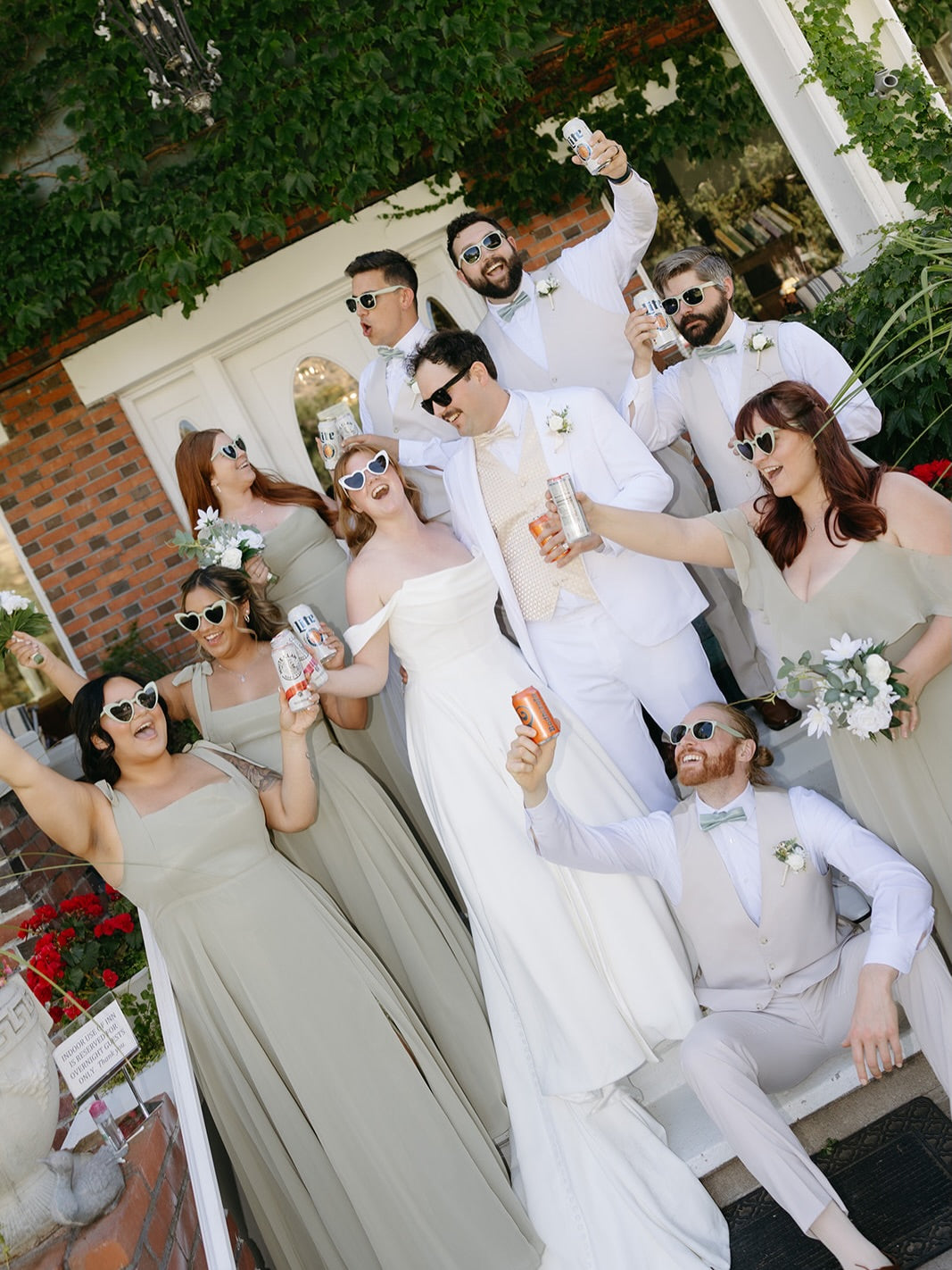 Off-the-Shoulder Satin Wedding Dress with Sweep Train