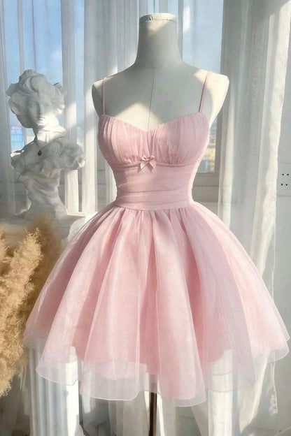 Ruched Sweetheart Spaghetti Strap Mini Dress