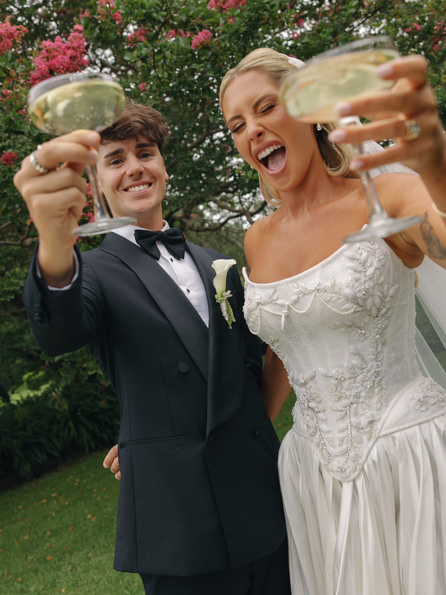Embellished Corset A-Line Wedding Dress with Train