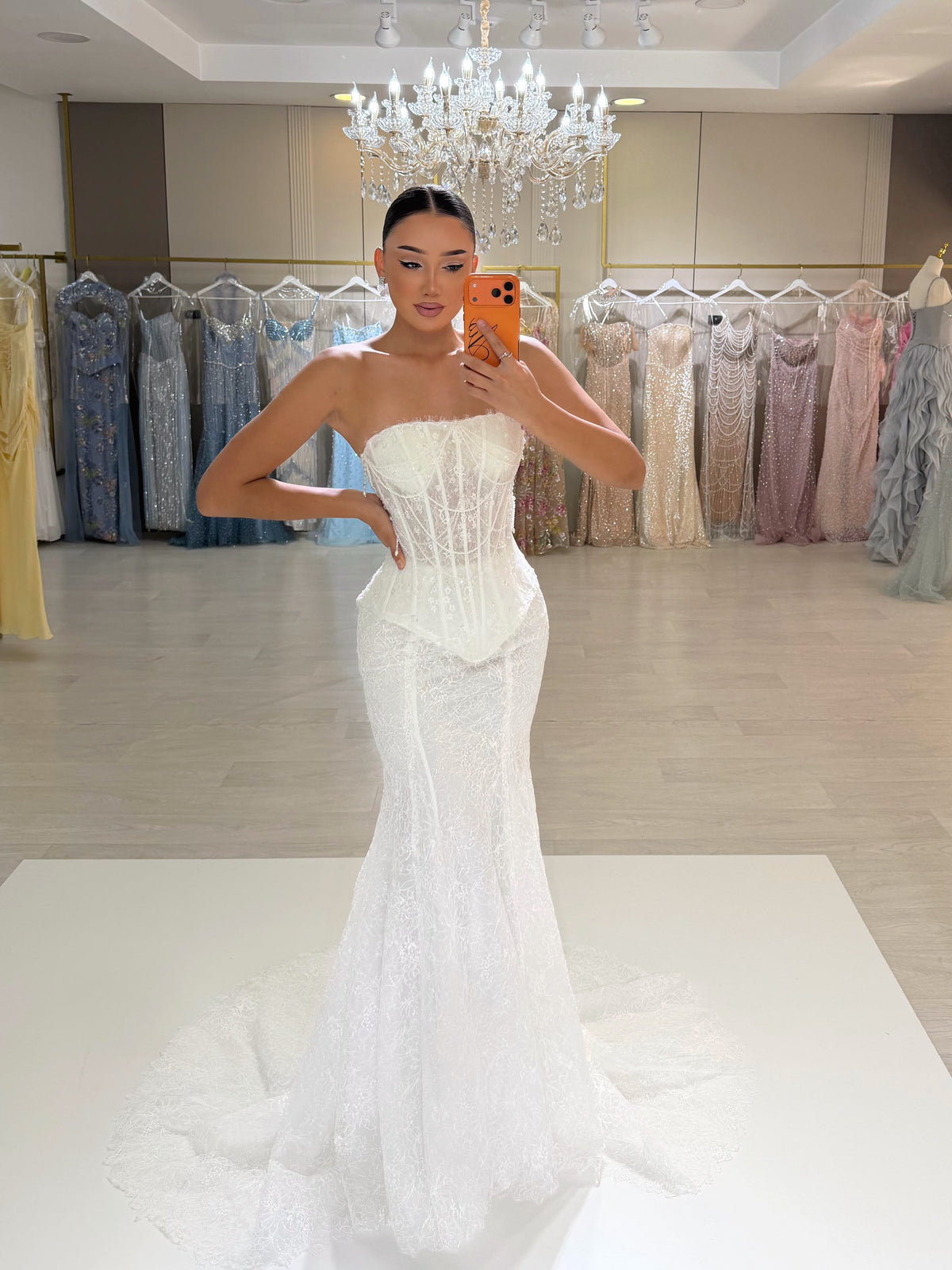 Strapless Lace Corset Mermaid Wedding Dress