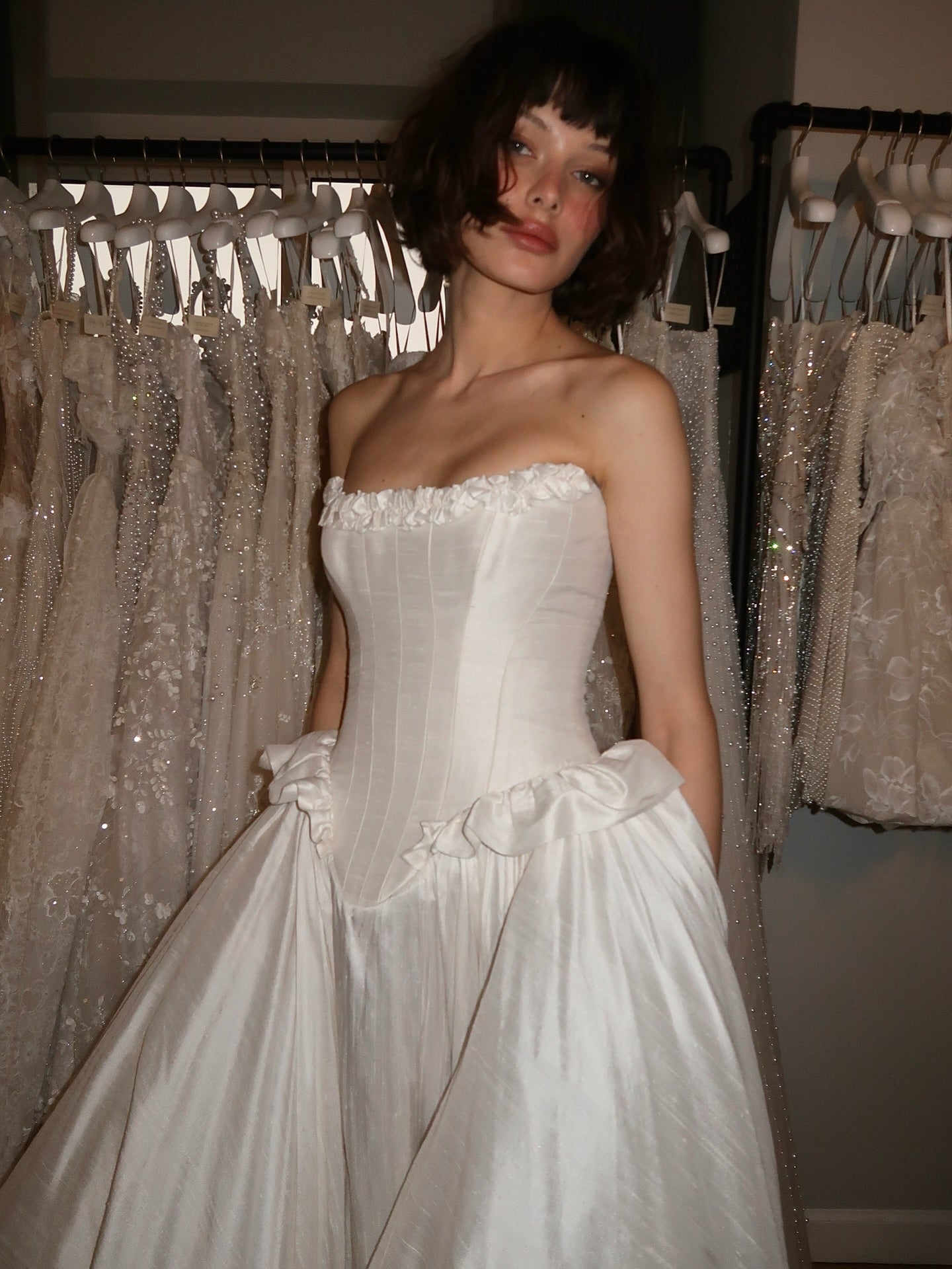 Strapless Corset Ball Gown Wedding Dress