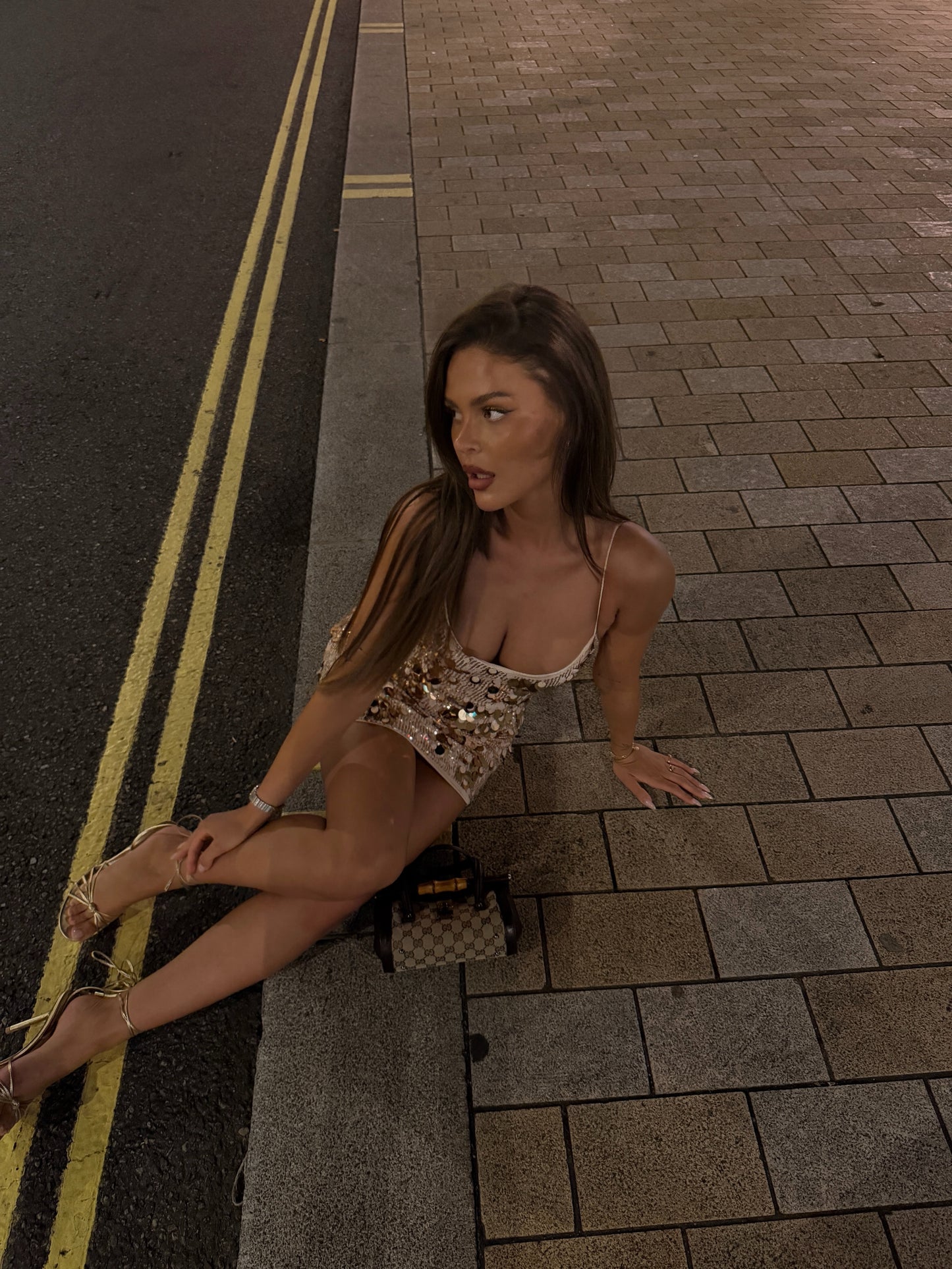 Sequin Bodycon Mini Dress with Spaghetti Straps