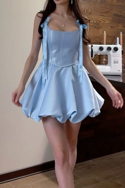 Corset Bubble Hem Mini Dress