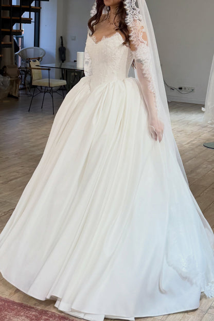 Lace Bodice Ball Gown Wedding Dress