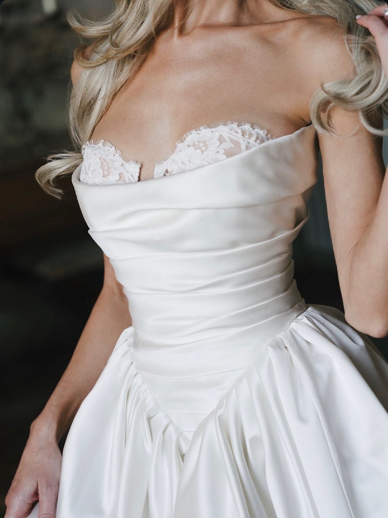 Strapless Satin Ball Gown Wedding Dress
