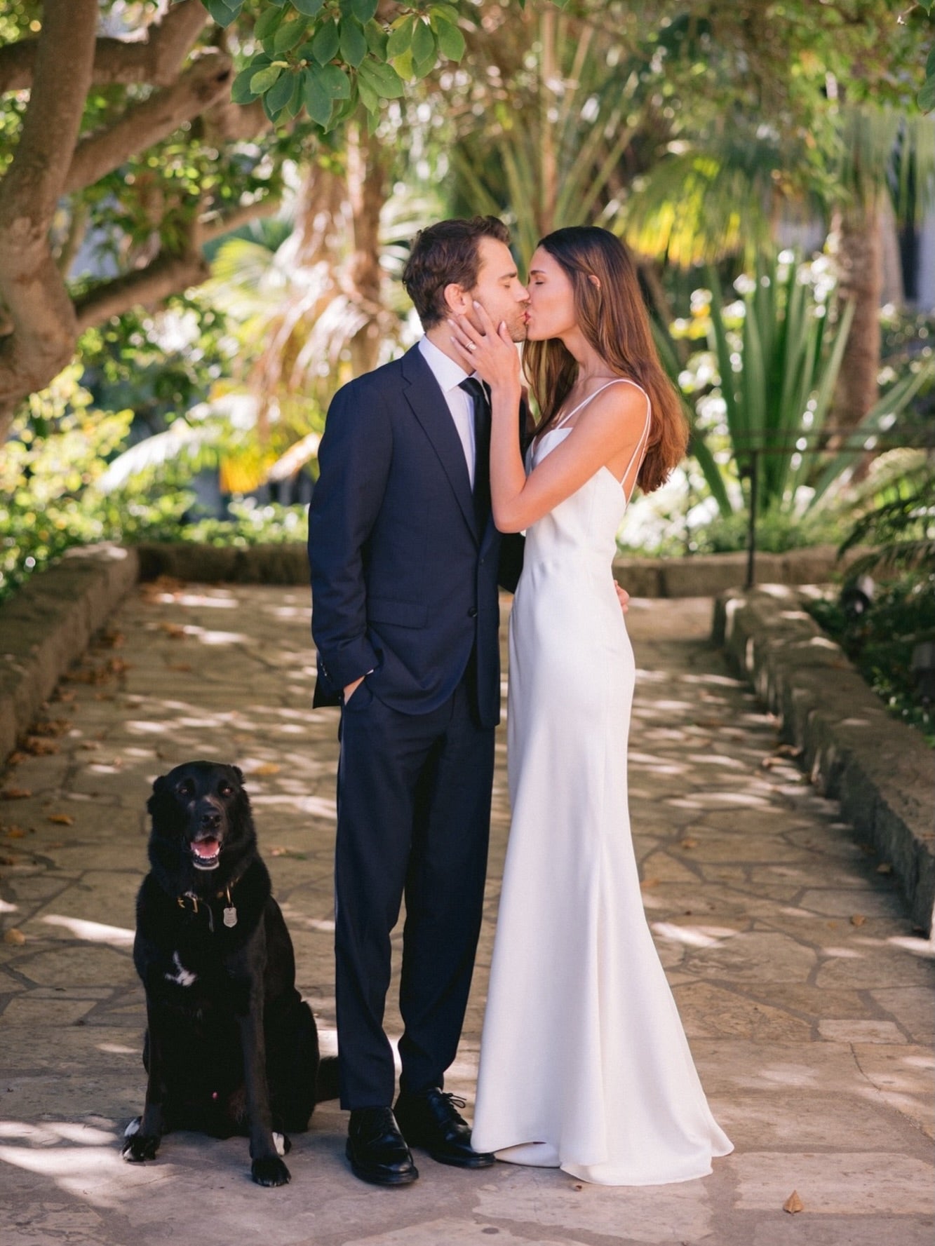 Double Strap V-Neck Slip Wedding Dress