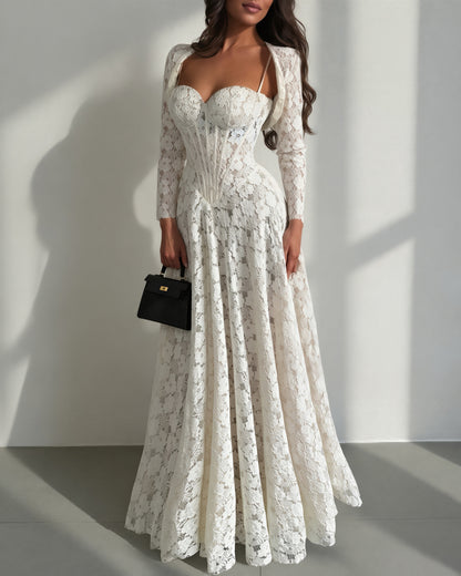 Sweetheart Corset Lace Ball Gown with Jacket