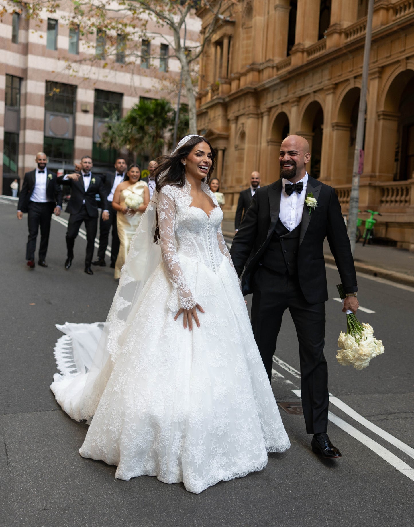Lace Ball Gown Wedding Dress with Long Sleeves