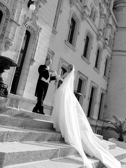 Strapless Lace Corset Ball Gown Wedding Dress