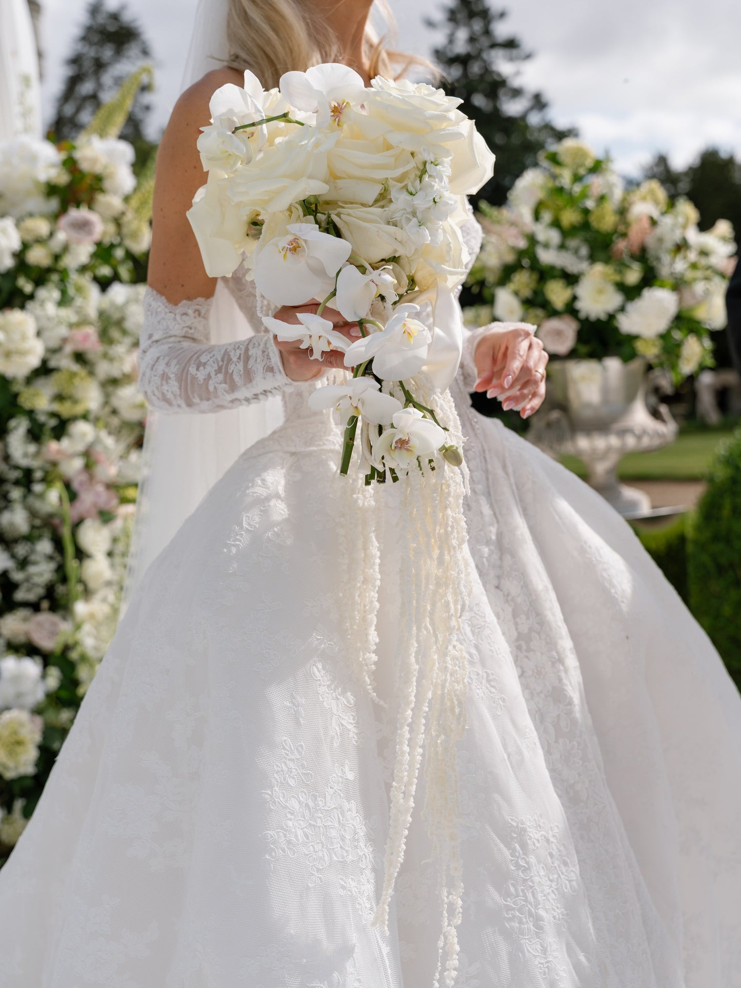 Strapless Lace Corset Ball Gown Wedding Dress