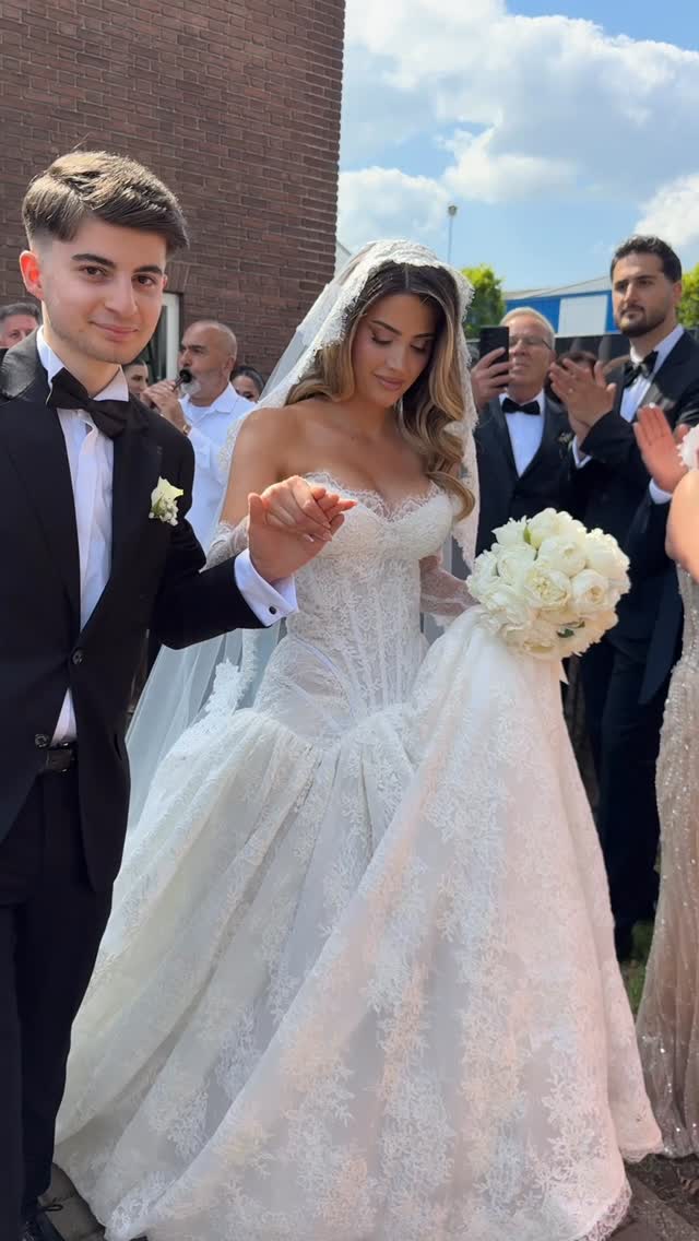 Strapless Lace Corset Ball Gown Wedding Dress