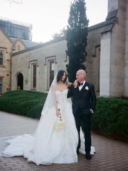 Strapless Sweetheart Lace Ball Gown Wedding Dress