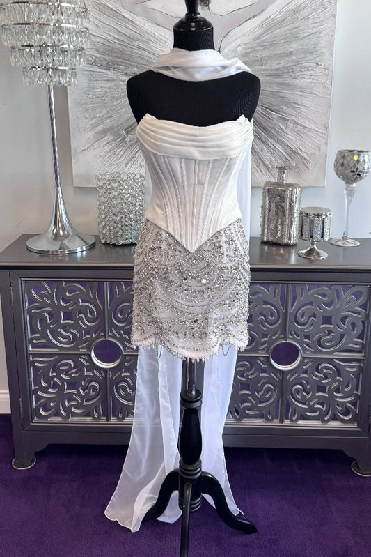 Strapless Crystal Embellished Corset Mini Dress