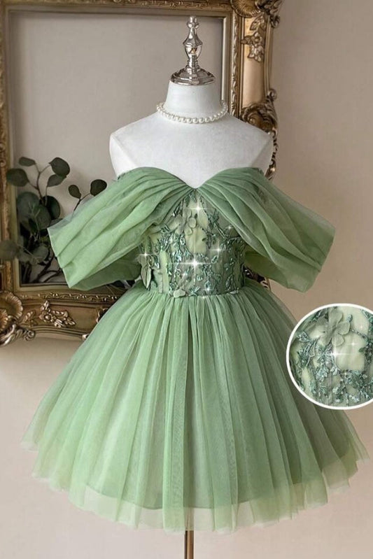Off-the-Shoulder Tulle Corset Mini Dress