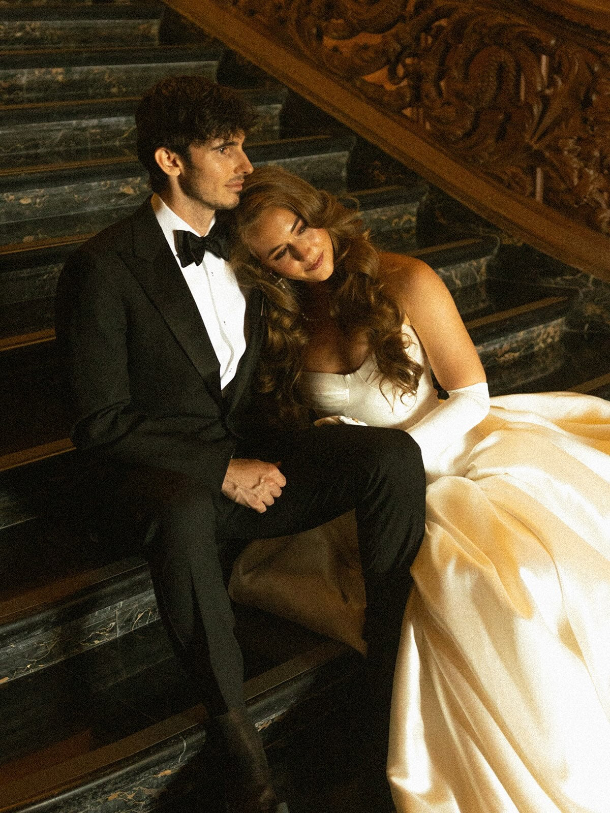 Strapless Satin A-Line Wedding Dress with Train