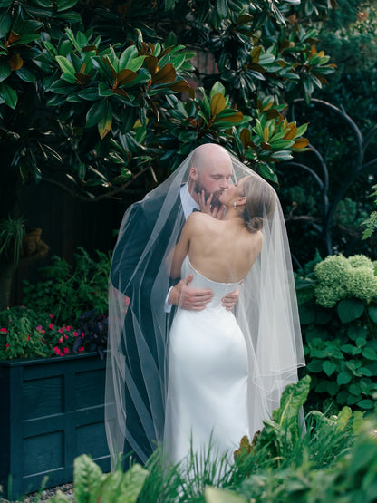 Strapless Satin A-Line Wedding Gown with Train