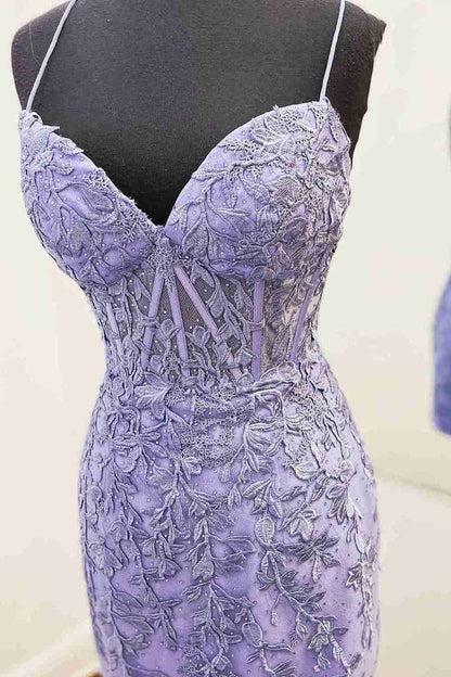 Lace Corset Homecoming Dress with Crisscross Back