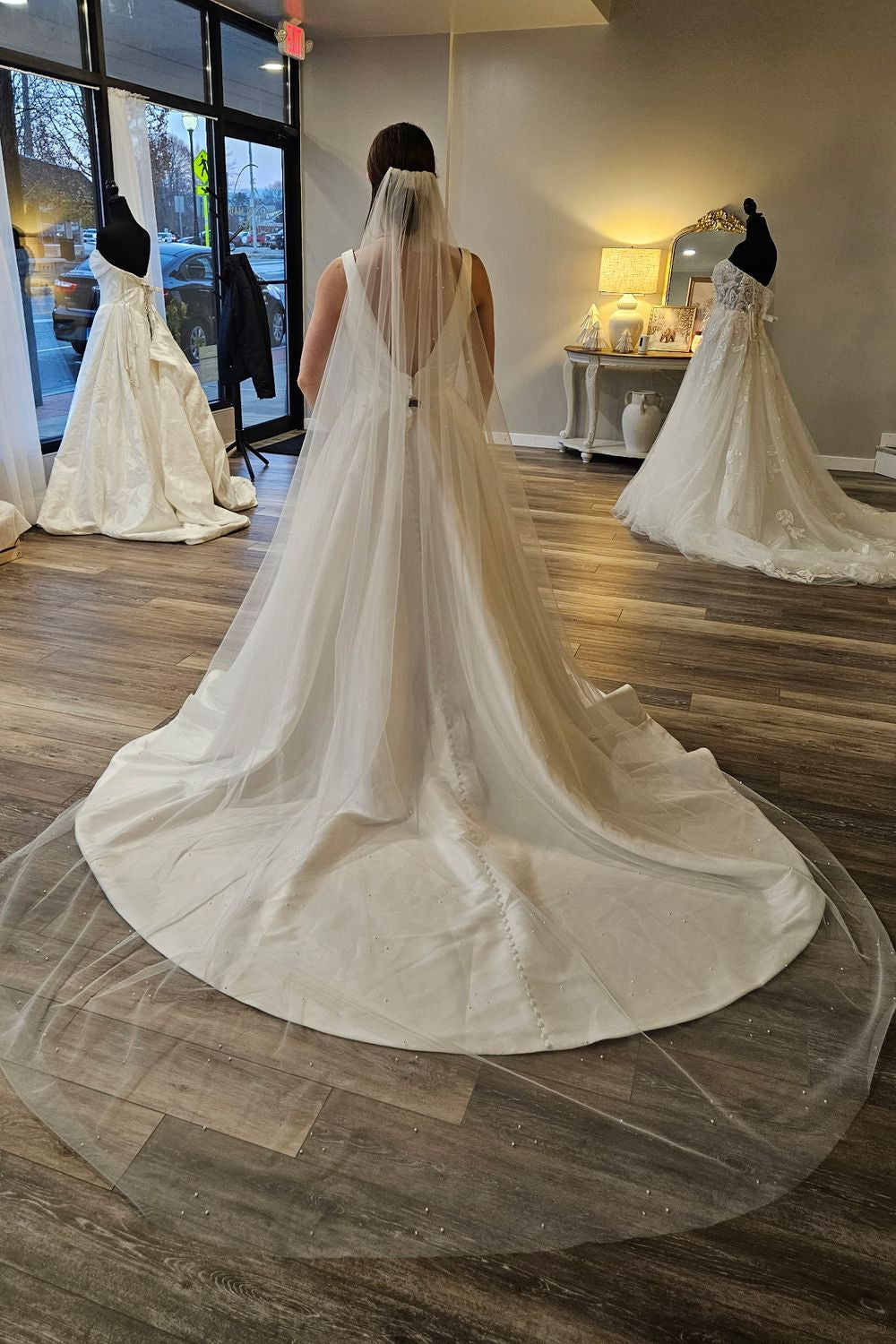 Minimalist V-Neck A-Line Wedding Dress