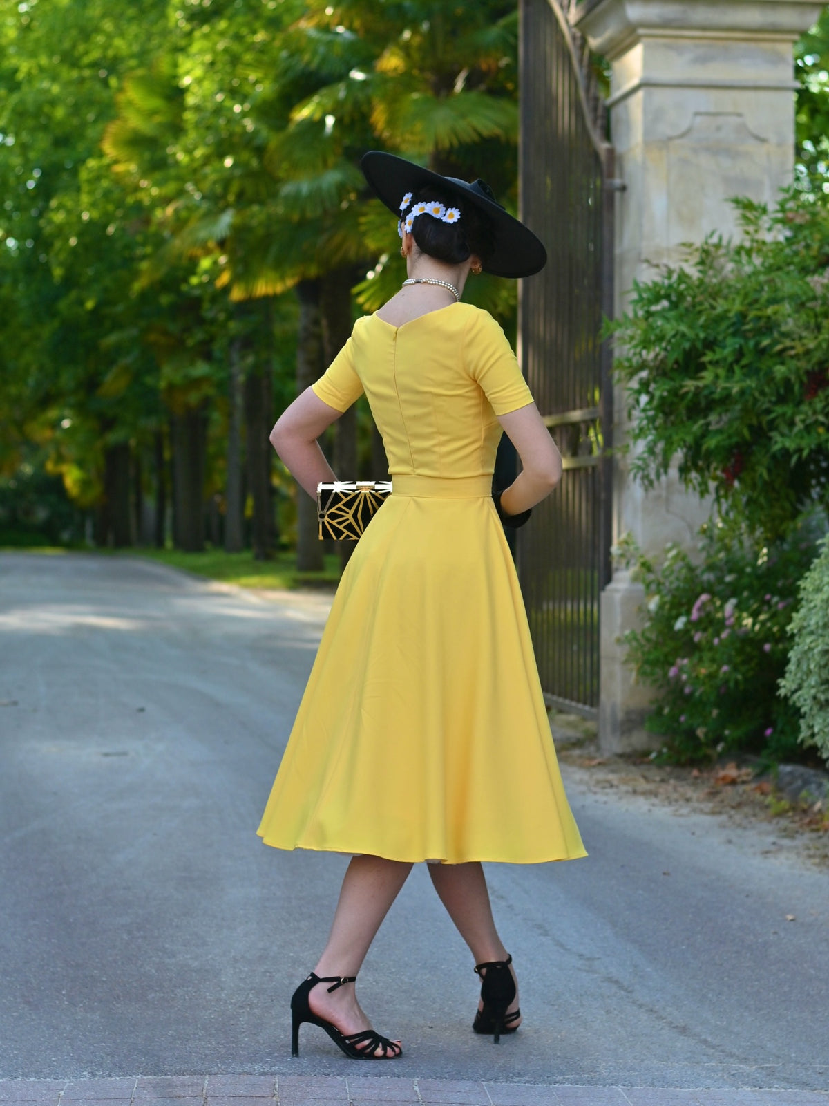 Belted A-Line Midi Dress with Short Sleeves