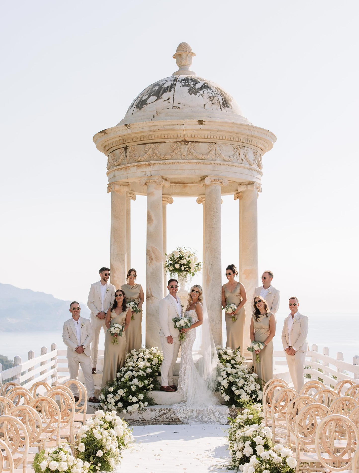 Embroidered Lace Sheath Wedding Dress with Train