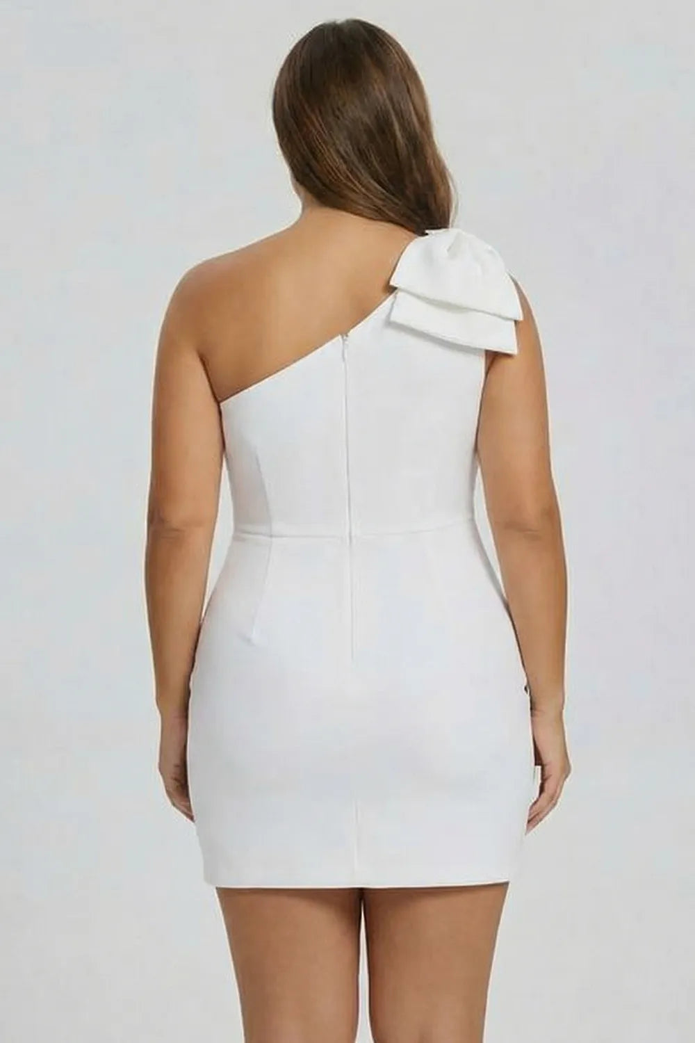 One Shoulder Bow Mini Bodycon Dress