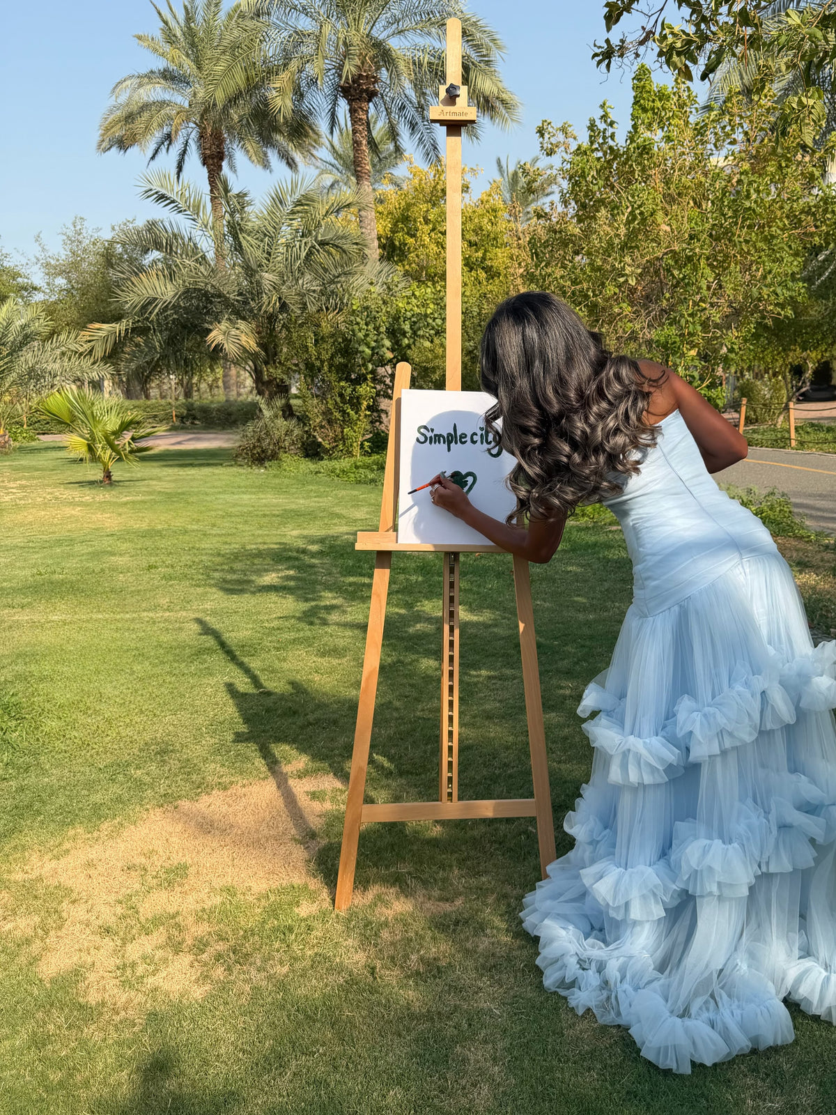 Tiered Tulle Ruffle Halter Evening Gown