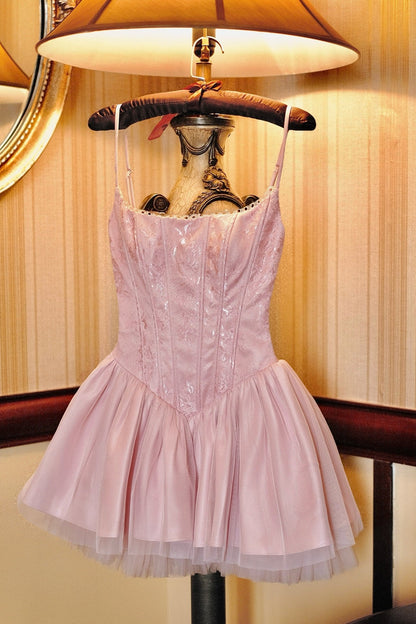 Romantic Corset Tulle A-Line Mini Dress