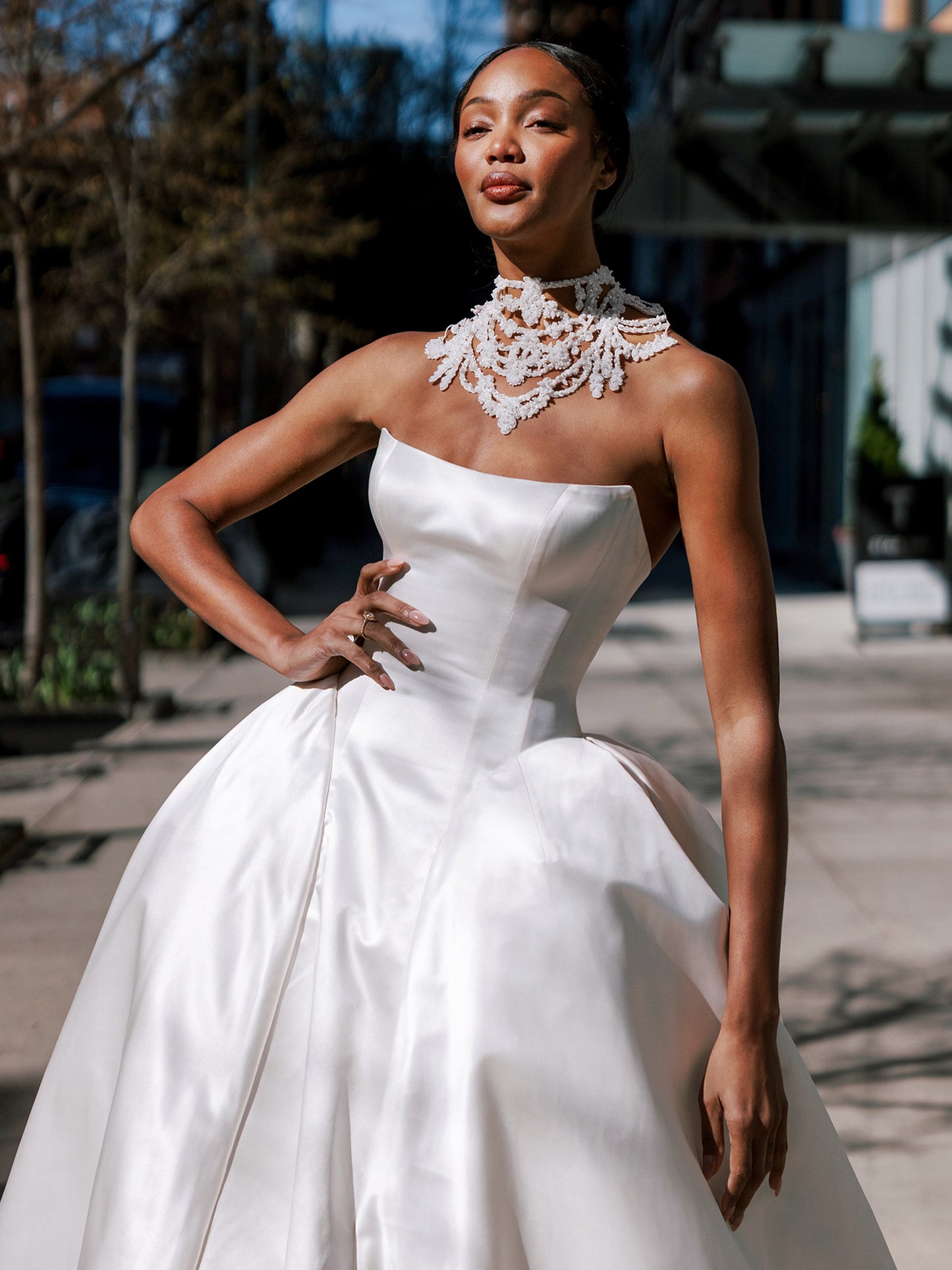 Strapless Satin Ball Gown Wedding Dress