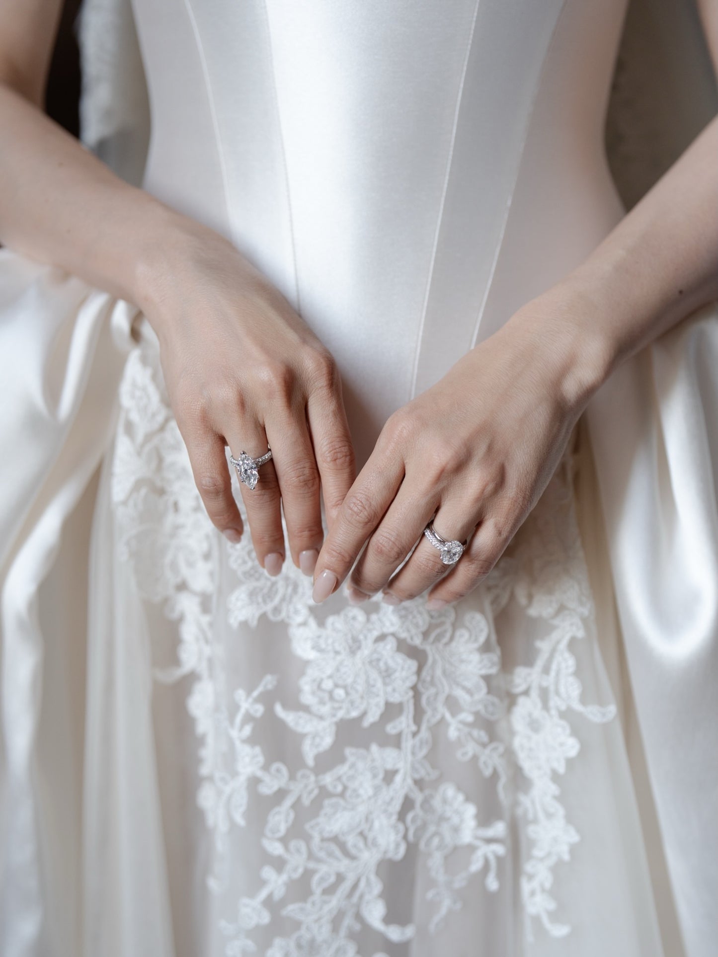 Corset Wedding Dress with Lace Inset and Train