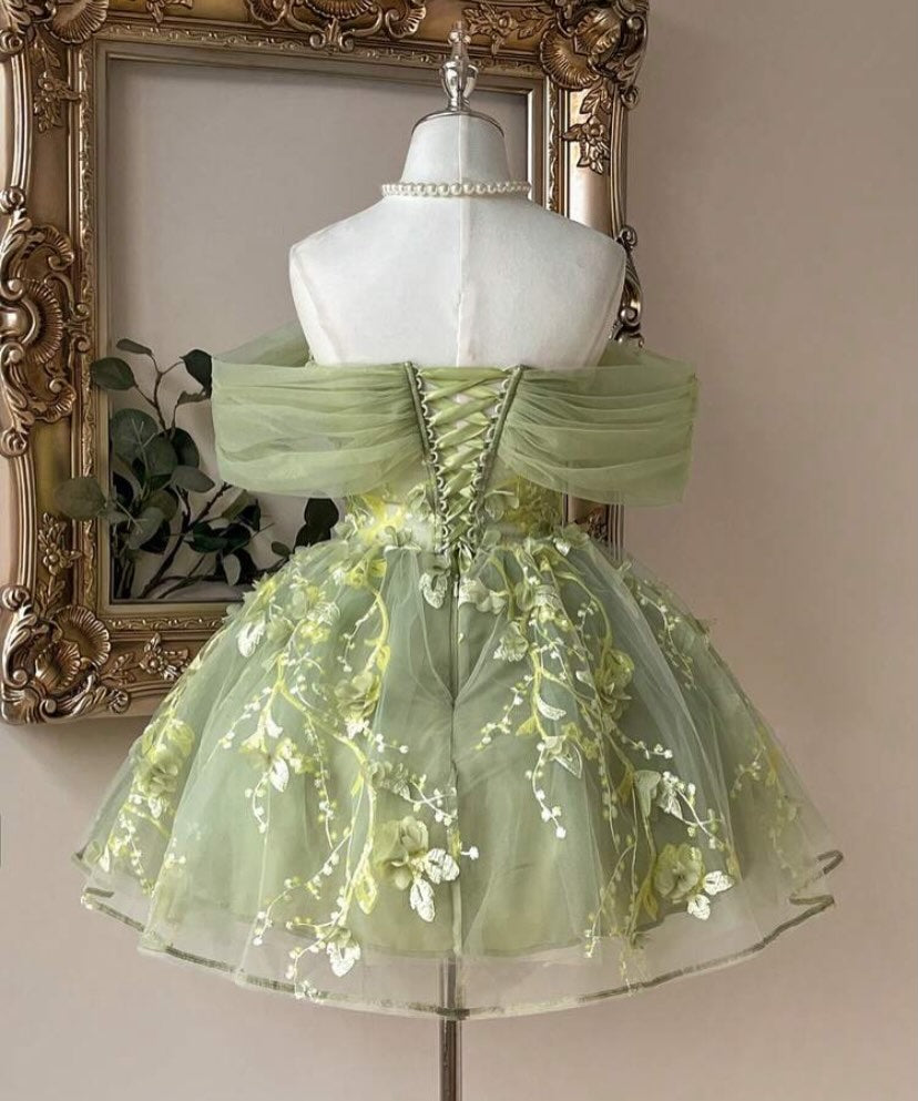 Floral Corset Tulle A-Line Mini Dress