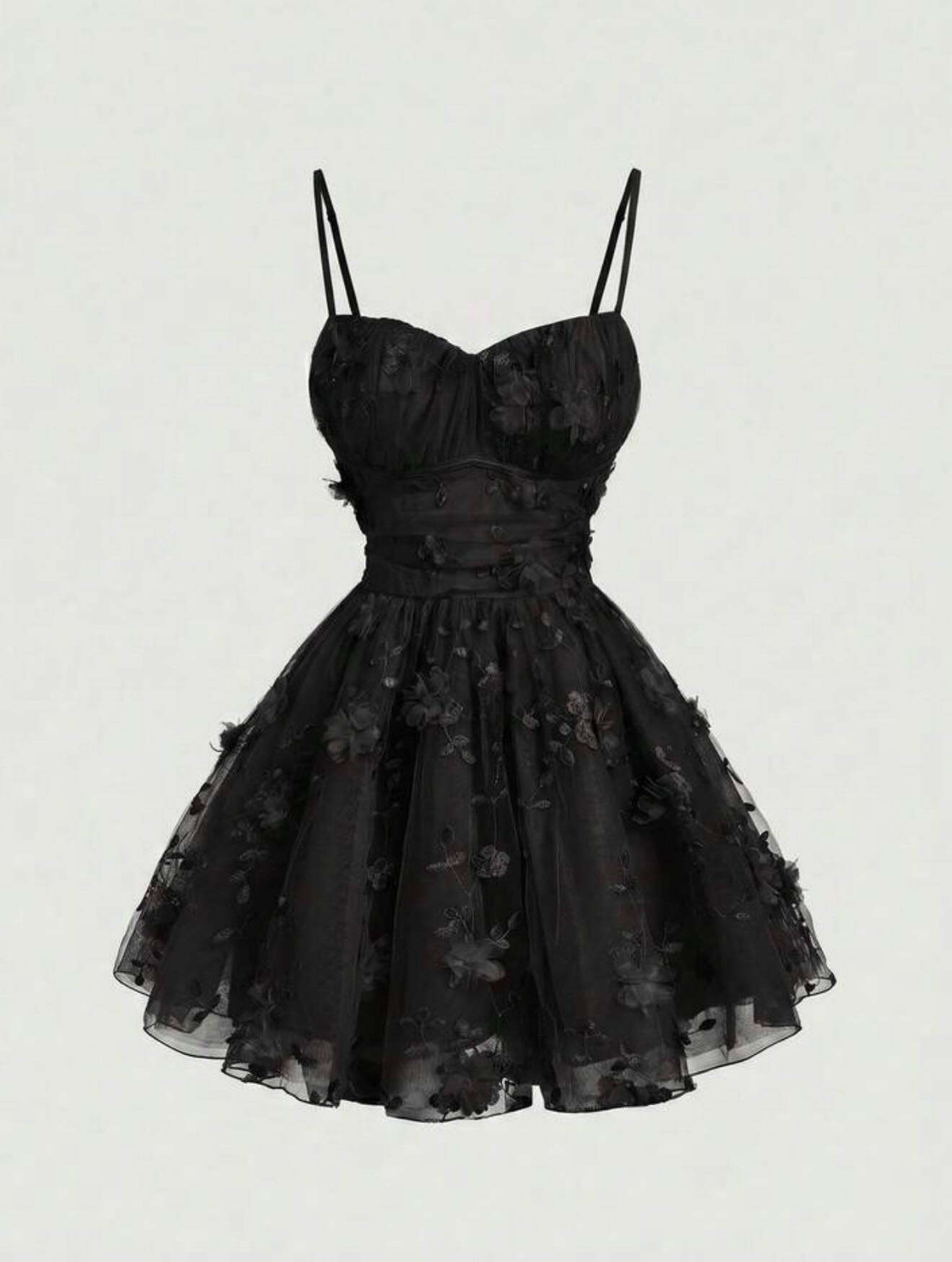 Sweetheart 3D Floral Applique Short A-Line Dress