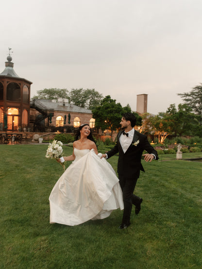 Strapless Basque Waist Ball Gown Wedding Dress