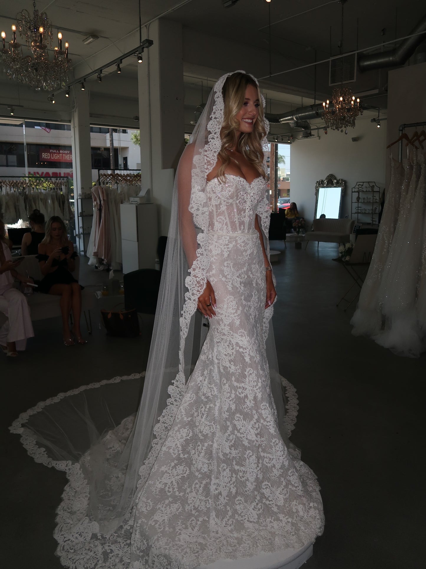 Off-the-Shoulder Long Sleeve Lace Mermaid Wedding Dress