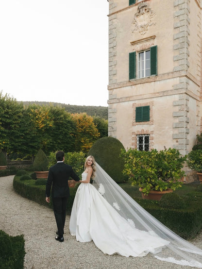 Strapless Satin Ball Gown Wedding Dress