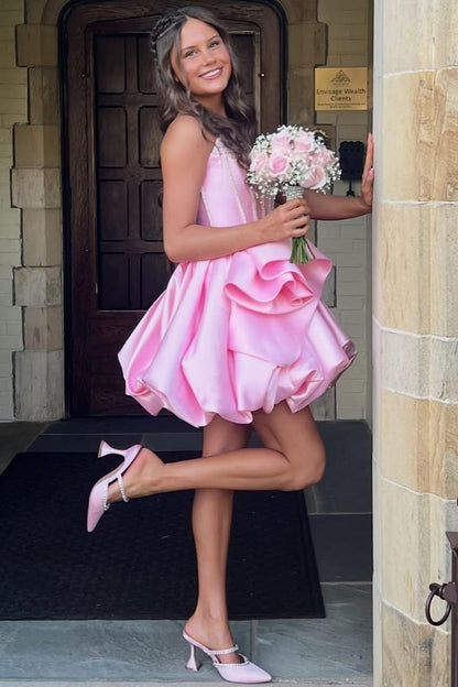Strapless Sweetheart Corset Bubble Skirt Mini Dress