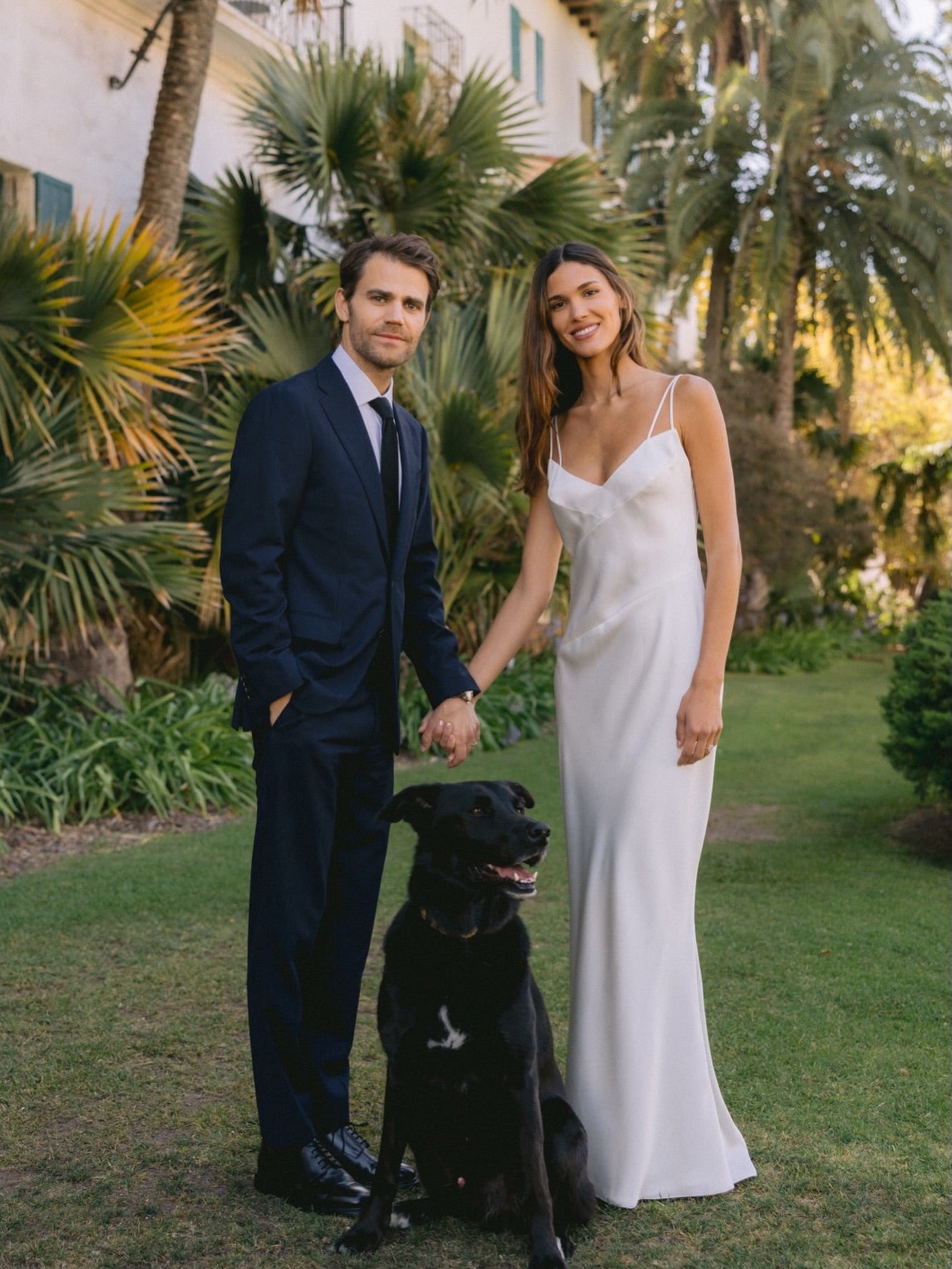 Double Strap V-Neck Slip Wedding Dress