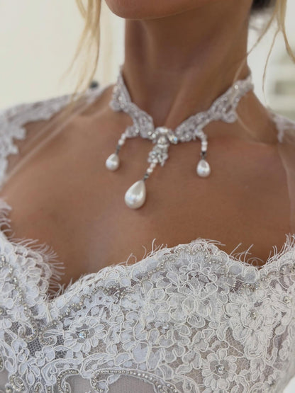 Lace Illusion Corset Mermaid Wedding Dress