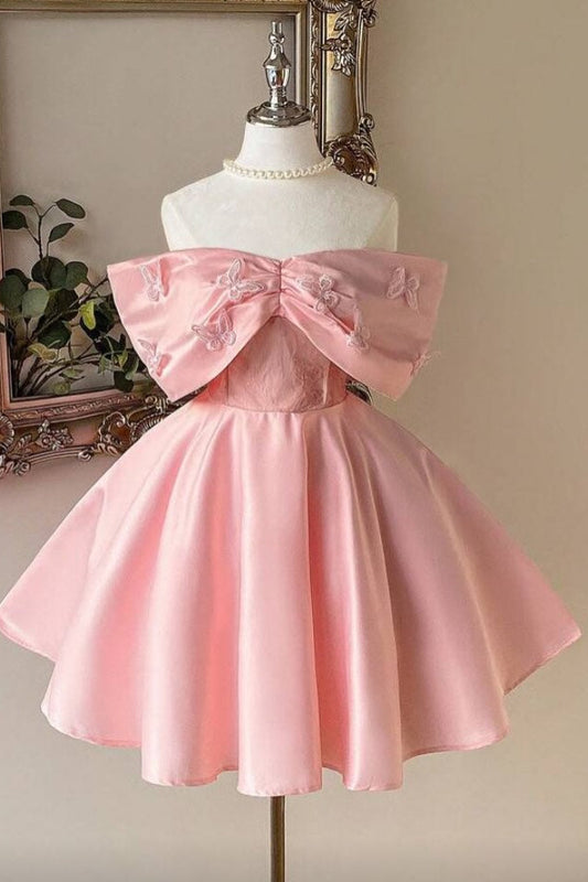 Butterfly Bowknot Off-the-Shoulder Mini Dress