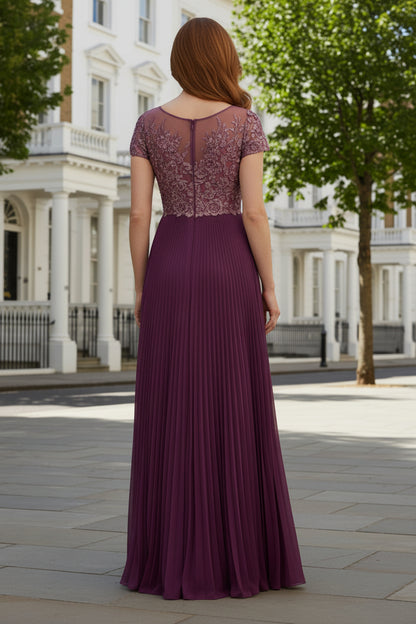 Elegant Pleated A-Line Evening Dress