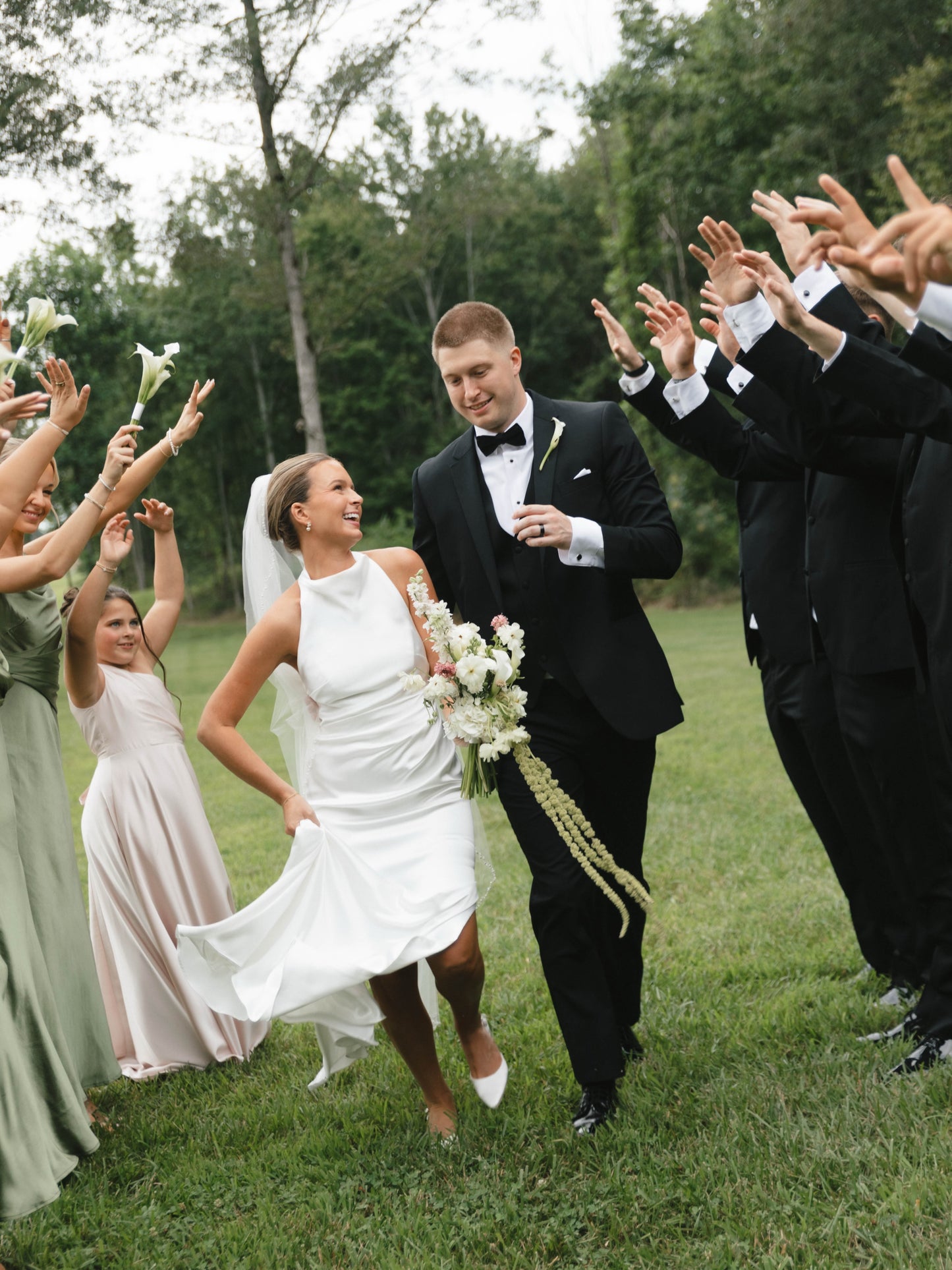 Sleeveless High-Neck Sheath Wedding Gown with Sweep Train