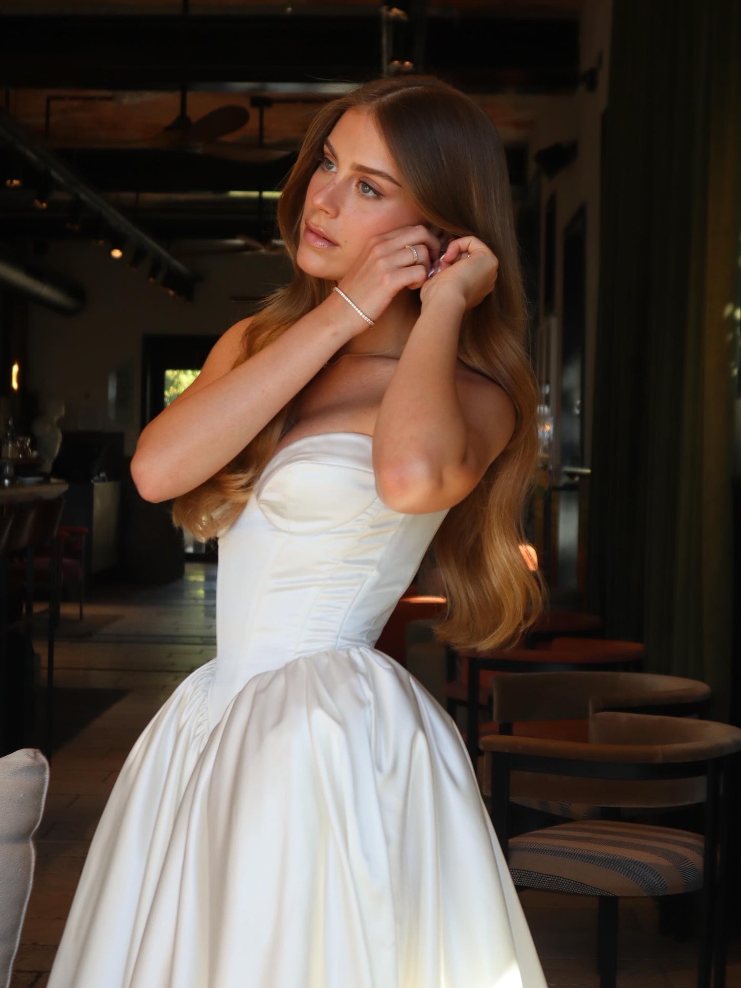 Strapless Basquewrapt Ball Gown Wedding Dress