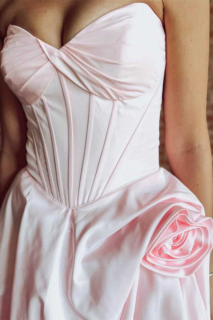 Strapless Sweetheart Corset Bubble Hem Mini Dress